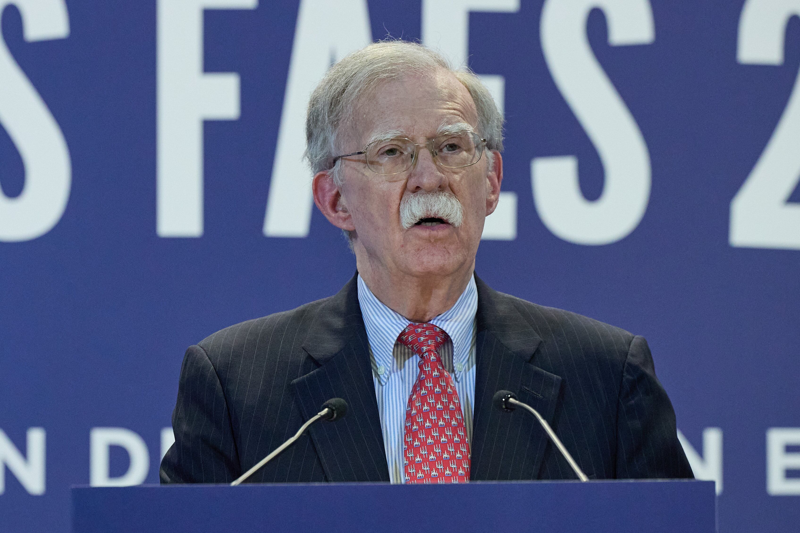 MADRID, SPAIN - SEPTEMBER 23: Former U.S. security advisor John Bolton speaks at the inauguration of the 'FAES Campus 2024', at the Hotel Petit Palace Savoy Alfonso XII, on 23 September, 2024 in Madrid, Spain. The talk is entitled, 'The renewal of the European Union' and during the course of the event, a report on child poverty in Spain is also presented. (Photo By Jesus Hellin/Europa Press via Getty Images)