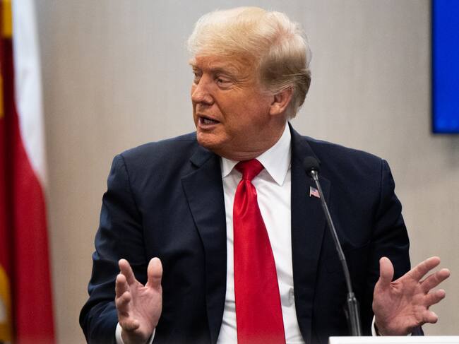 Donald Trump dando un discurso en un acto en Texas