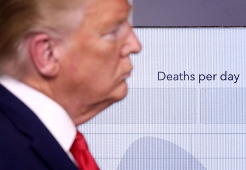 Donald Trump proyectó las muertes por el nuevo coronavirus en EEUU