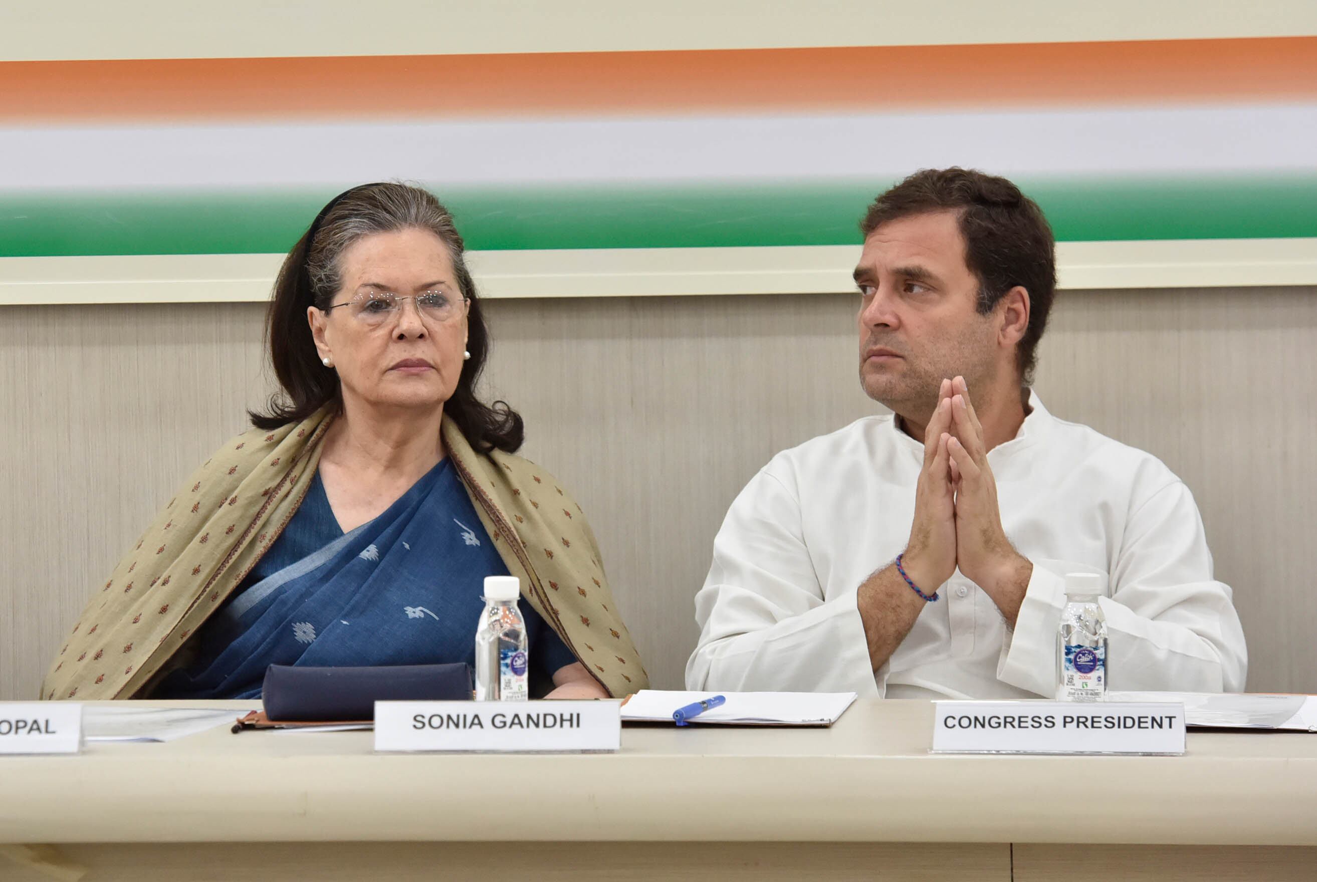 Sonia Gandhi y Rahul Gandhi