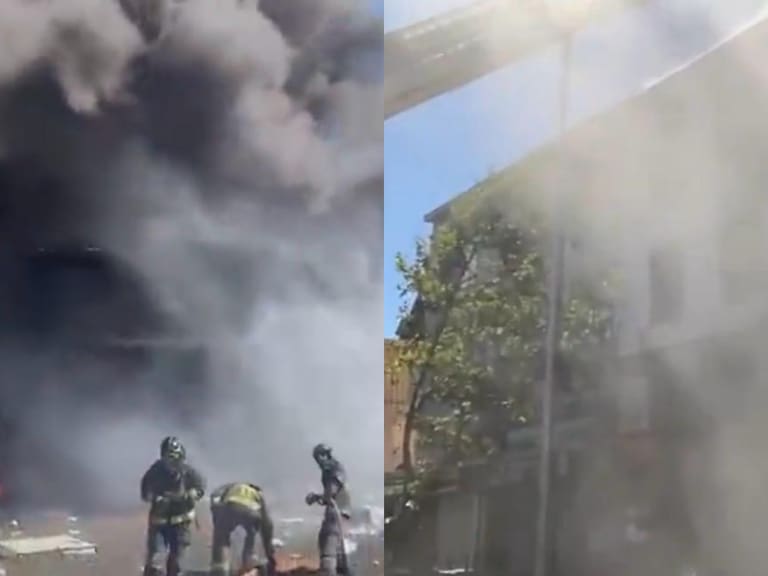 Brutal incendio afectó a una bodega en Santiago: acudieron más de 250 bomberos para contener el fuego