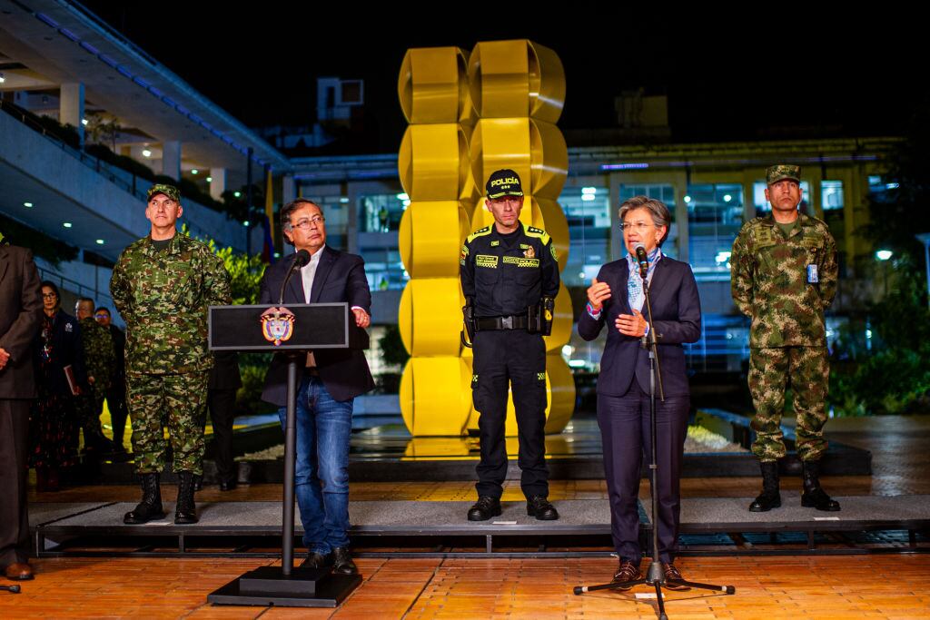 El presidente colombiano Gustavo Petro en la primera cita de seguridad