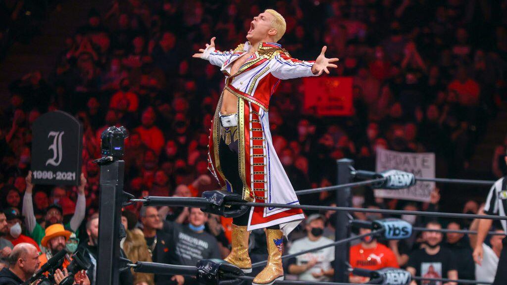CLEVELAND, OH - JANUARY 26: Cody Rhodes is introduced during AEW Dynamite on January 26, 2022, at the Wolstein Center in Cleveland, OH. (Photo by Frank Jansky/Icon Sportswire via Getty Images)