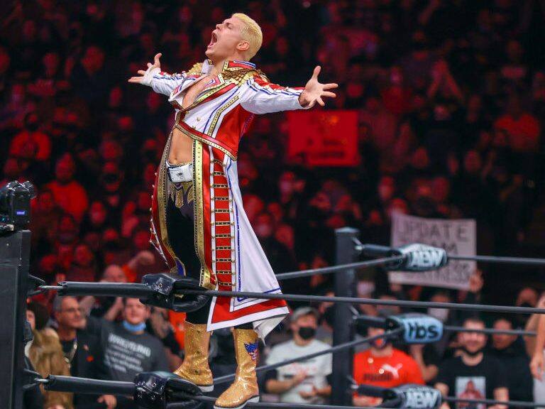CLEVELAND, OH - JANUARY 26: Cody Rhodes is introduced during AEW Dynamite on January 26, 2022, at the Wolstein Center in Cleveland, OH. (Photo by Frank Jansky/Icon Sportswire via Getty Images)
