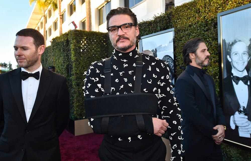 Pedro Pascal at the 81st Golden Globe Awards held at the Beverly Hilton Hotel on January 7, 2024 in Beverly Hills, California. (Photo by Alberto Rodriguez/Golden Globes 2024/Golden Globes 2024 via Getty Images)