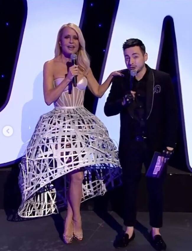 Cecilia Bolocco con vestido reciclado