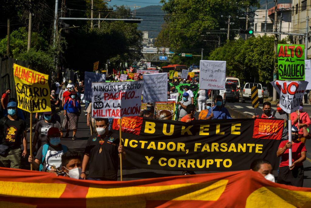 Manifestaciones en contra de Bukele en El Salvador