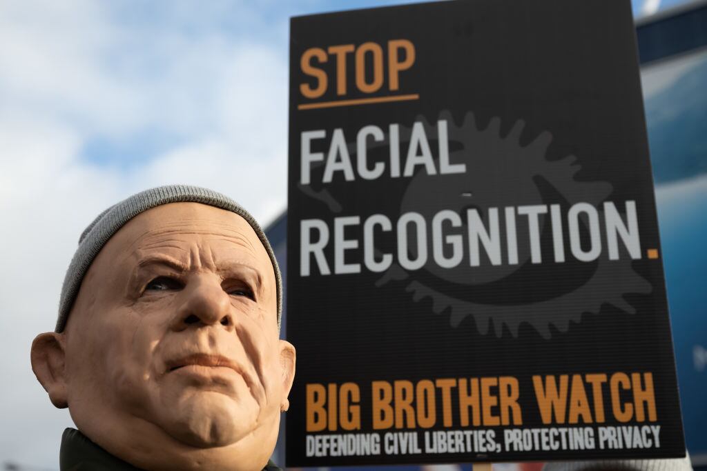 Protestas en contra del sistema de reconocimiento facial en Cardiff