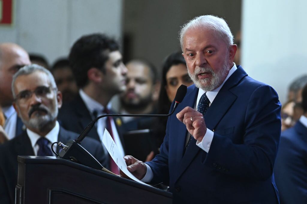 El presidente de Brasil, Lula da Silva, da un discurso en la conmemoración de la defensa de la democracia ante los ataques golpistas de la ultraderecha.