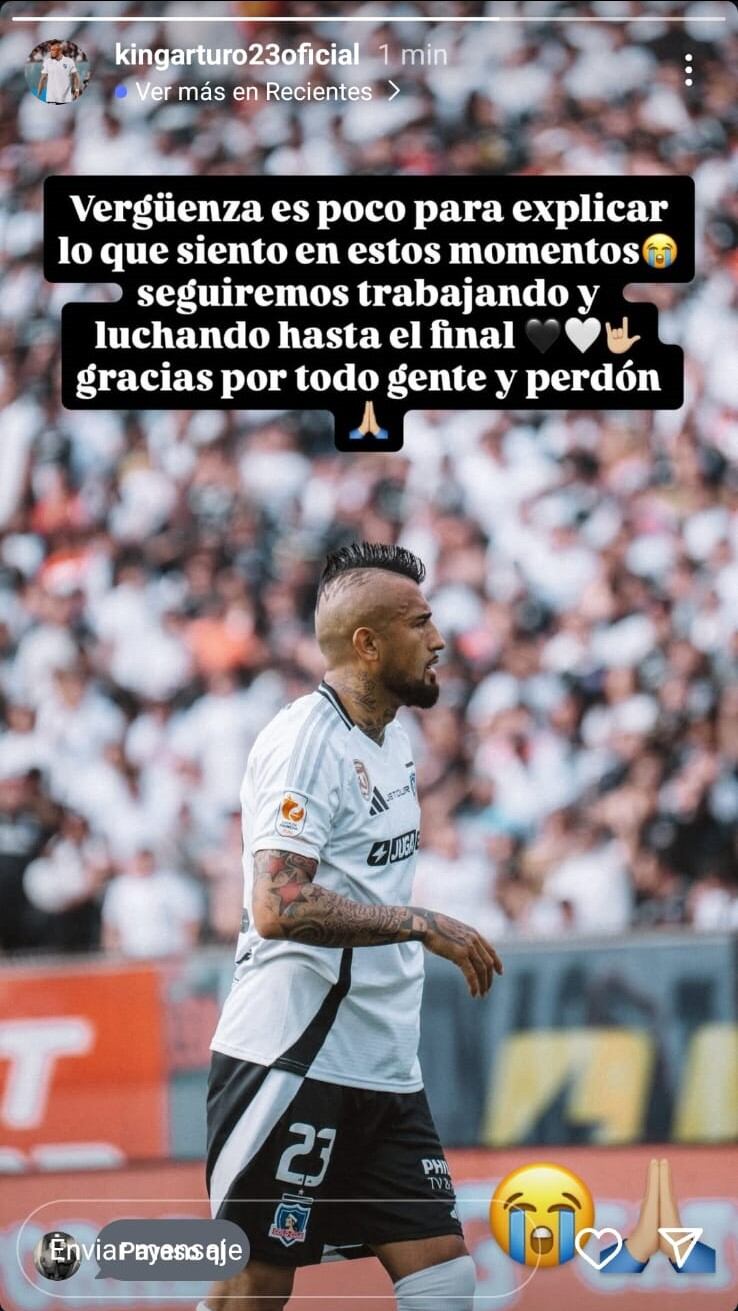El crudo mensaje de Arturo Vidal | Captura de pantalla