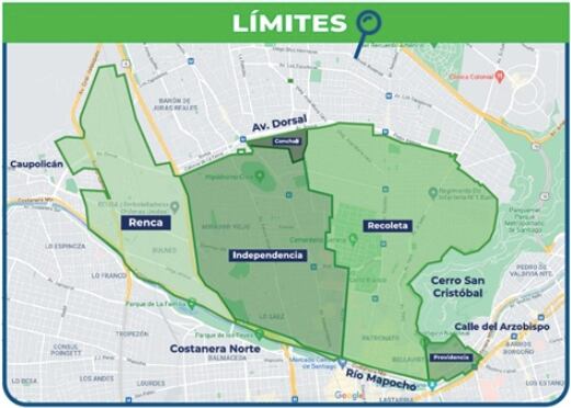 Límites del corte de suministro. Fuente: Aguas Andinas