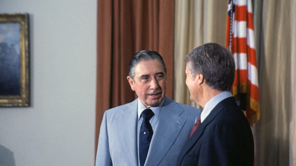 Augusto Pinochet y Jimmy Carter en la Casa Blanca.