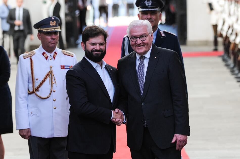 Agencia UNO | El Presidente Gabriel Boric y su par de Alemania, Frank-Walter Steinmeier, en el Palacio de La Moneda