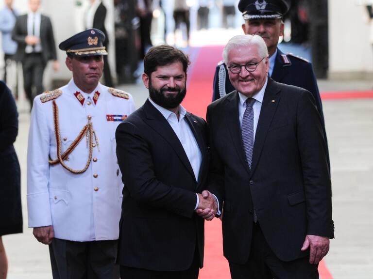 Agencia UNO | El Presidente Gabriel Boric y su par de Alemania, Frank-Walter Steinmeier, en el Palacio de La Moneda