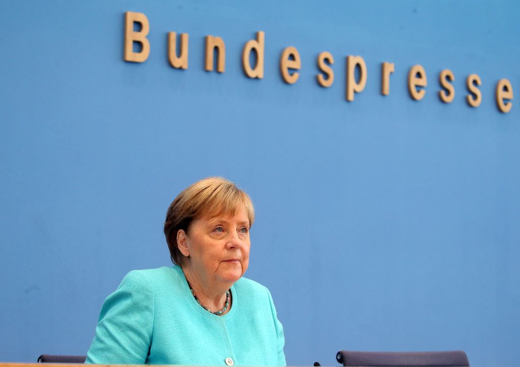 La canciller alemana Angela Merkel ante la prensa en Berlín