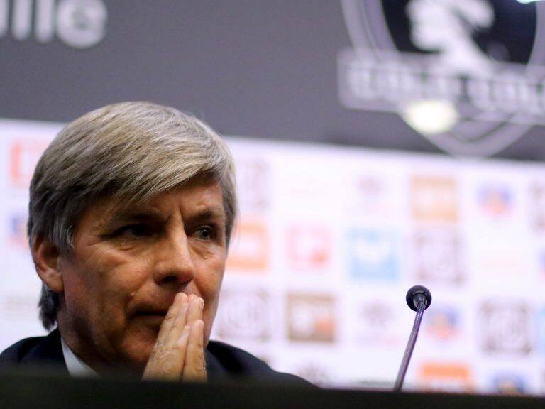 29 de ABRIL de 2019/SANTIAGOHarold Mayne-Nicholls y Anibal Mosa en conferencia de prensa en el Estadio Monumental.
FOTO: HANS SCOTT/AGENCIAUNO