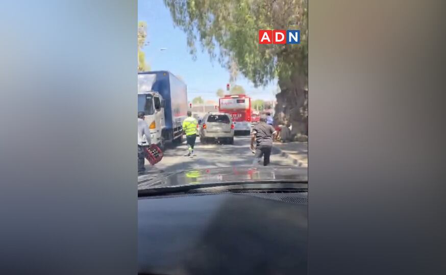Violento enfrentamiento tras presunto robo a camión de bebidas
