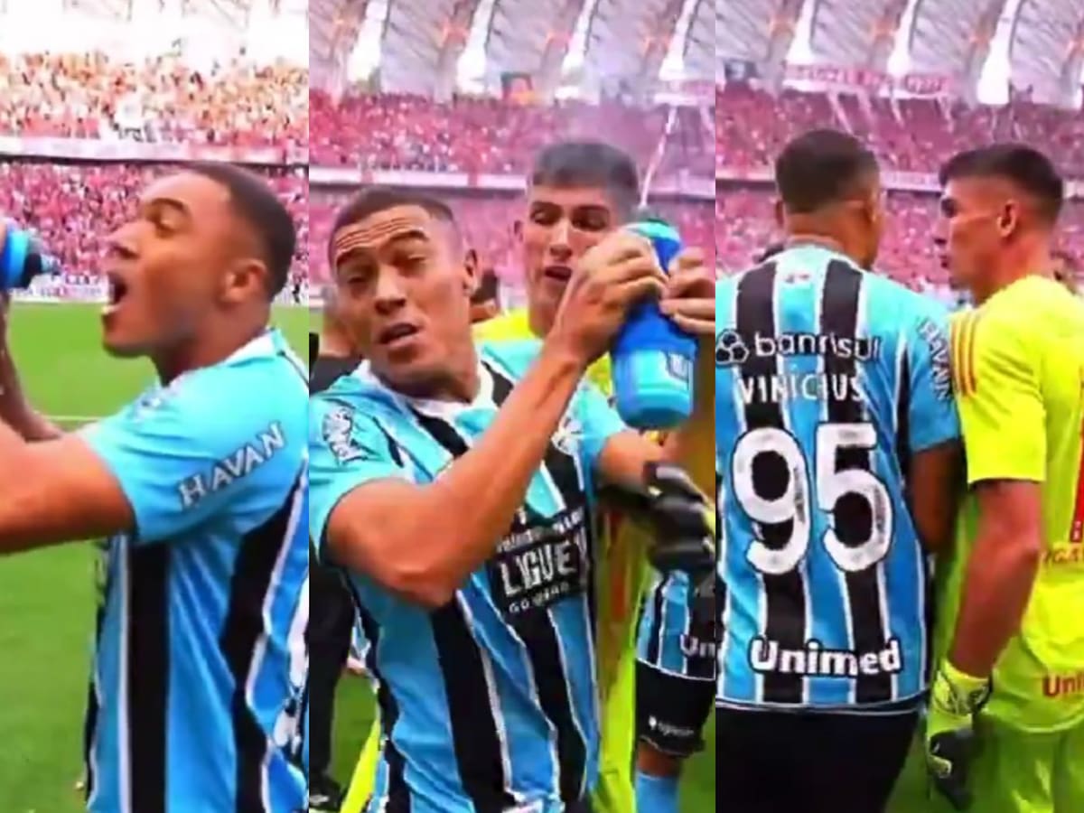 La insólita burla de un jugador de Gremio en el clásico ante Inter: por poco lo agarran a golpes