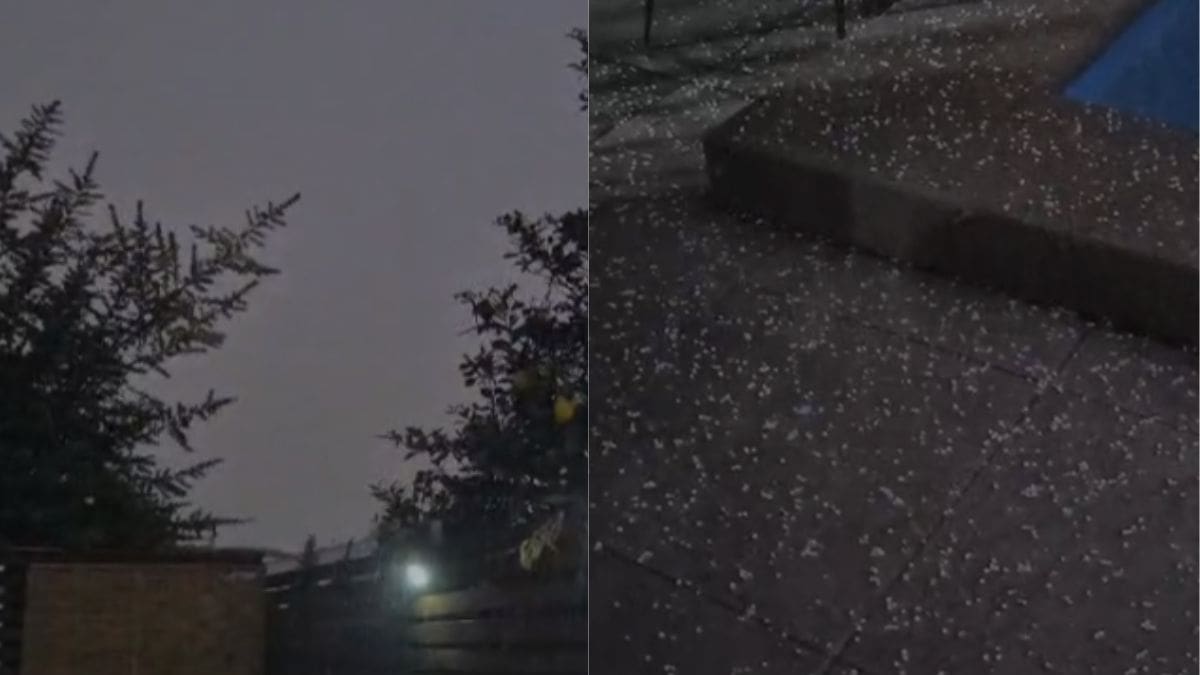 ¿Santiaguinos sorprendidos? Caída de granizos se registra en varias comunas de la Región Metropolitana