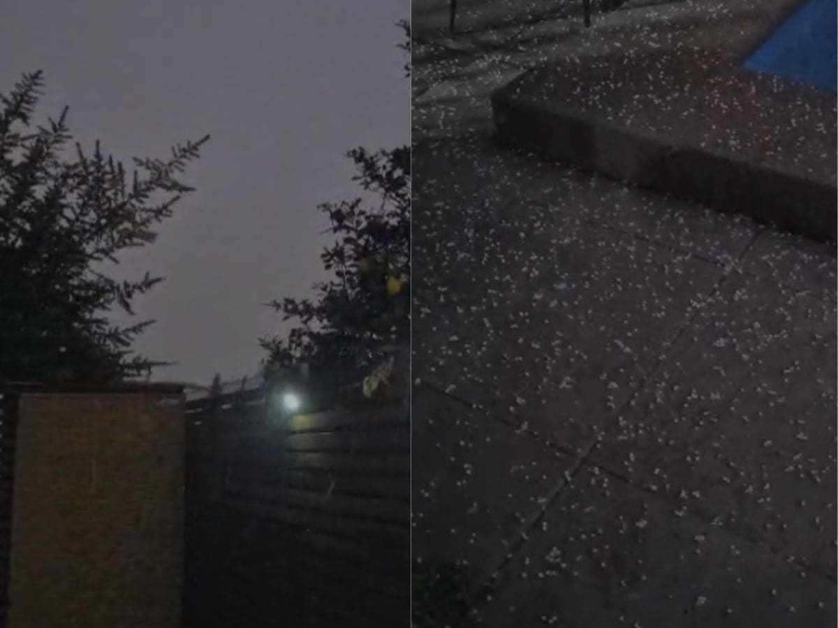 ¿Santiaguinos sorprendidos? Caída de granizos se registra en varias comunas de la Región Metropolitana
