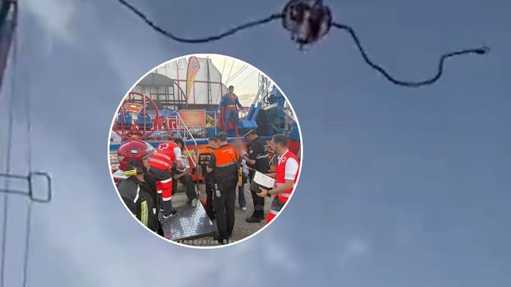 Cámaras captaron momento exacto de la emergencia: falla en juego mecánico provoca accidente en feria de Sevilla