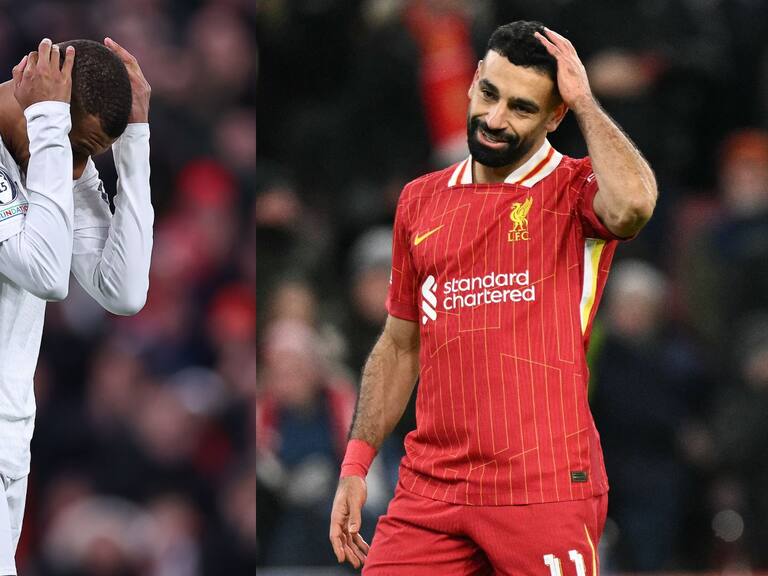 Noche para el olvido: así fueron los penales que fallaron Mbappé y Salah en la Champions League