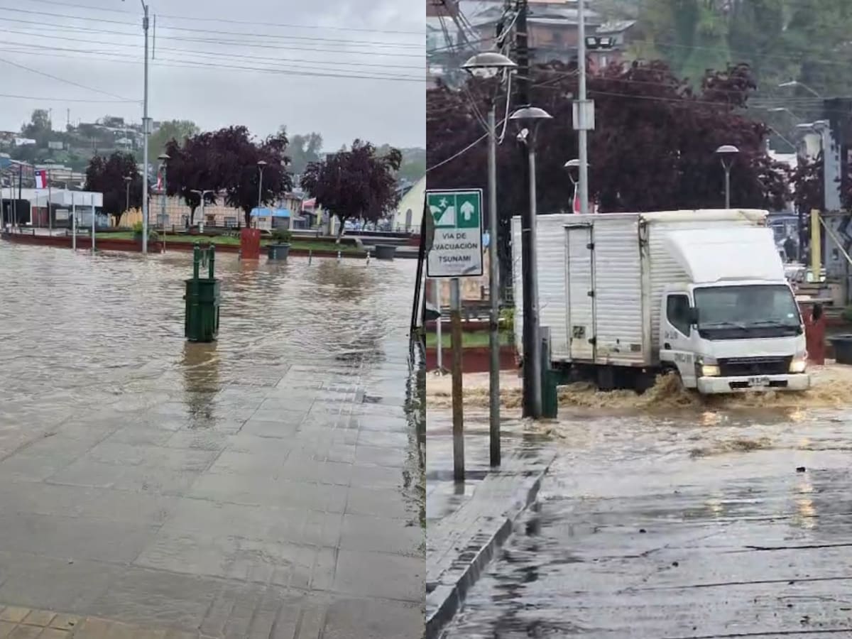 Sistema frontal en el sur de Chile causa estragos en Lota: reportan inundaciones y calles anegadas