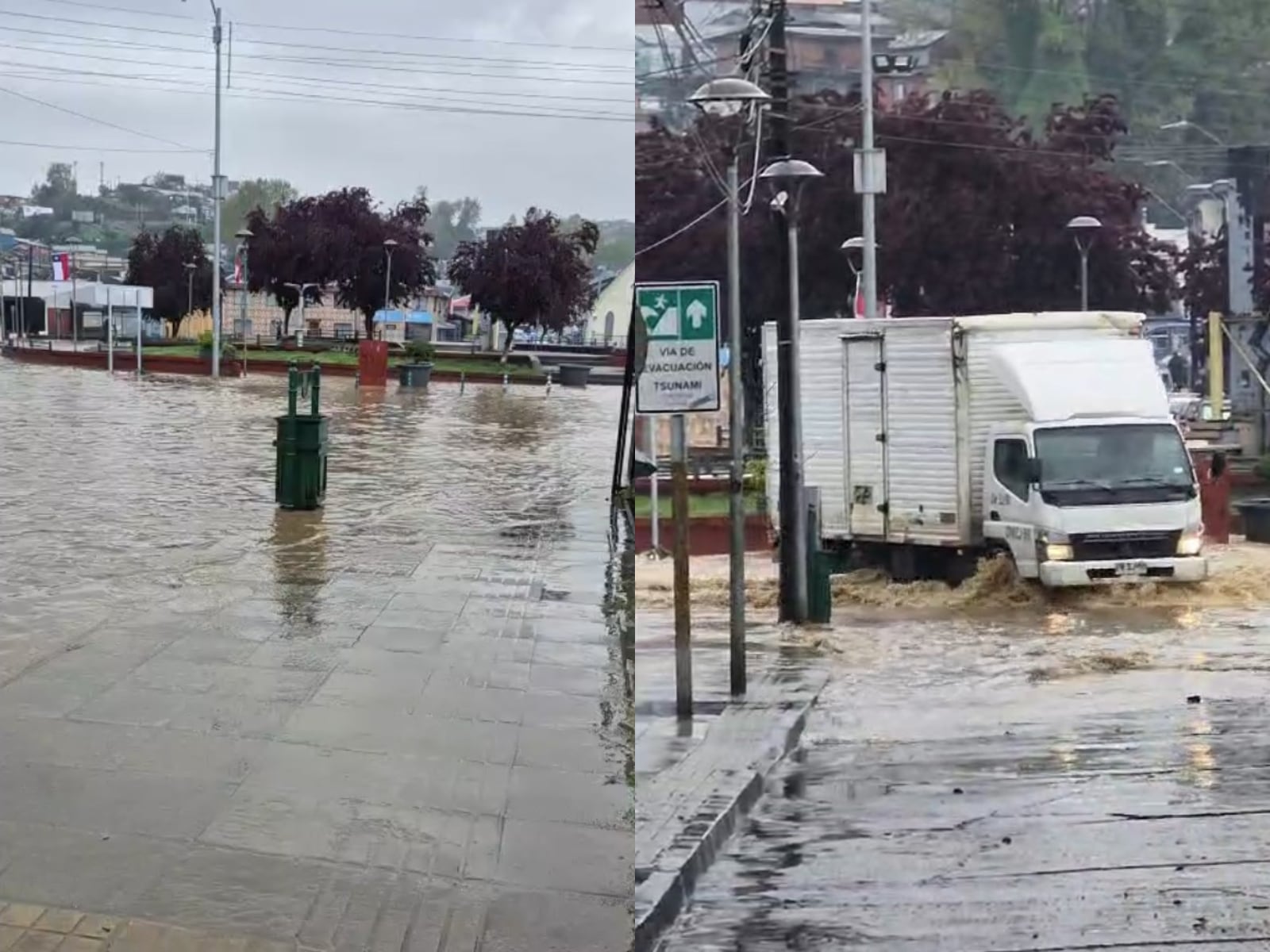 Sistema frontal en el sur de Chile causa estragos en Lota: reportan inundaciones y calles anegadas
