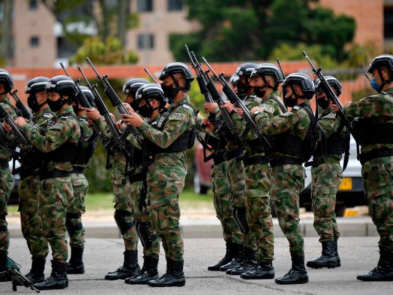 Soldados colombianos en Bogotá