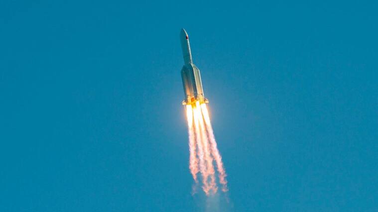 A Long March 5B rocket lifts off from the the Wenchang launch site on China's southern Hainan island on May 5, 2020. - Chinese state media reported the "successful" launch of a new rocket on May 5, a major test of its ambitions to operate a permanent space station and send astronauts to the Moon. (Photo by STR / AFP) / China OUT (Photo by STR/AFP via Getty Images)