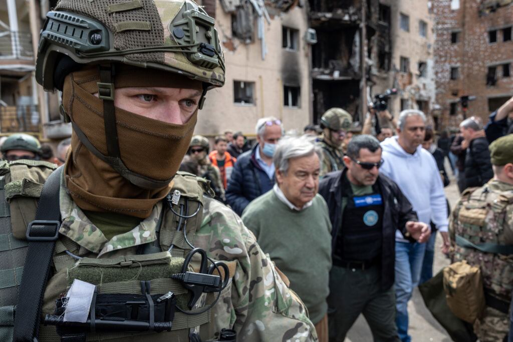 El titular de la ONU Antonio Guterres en su visita oficial a Kiev