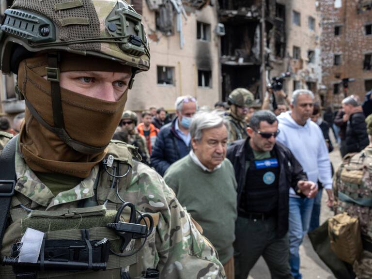 El titular de la ONU Antonio Guterres en su visita oficial a Kiev
