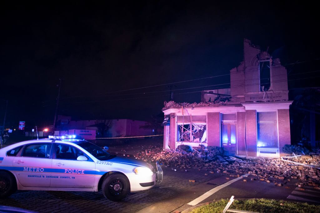Un edificio destruido en el centro de Nashville en Tennessee