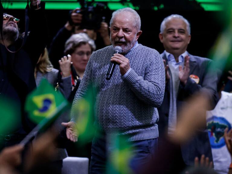El candidato presidencial Luiz Inácio Lula Da Silva en un acto en Sao Paulo