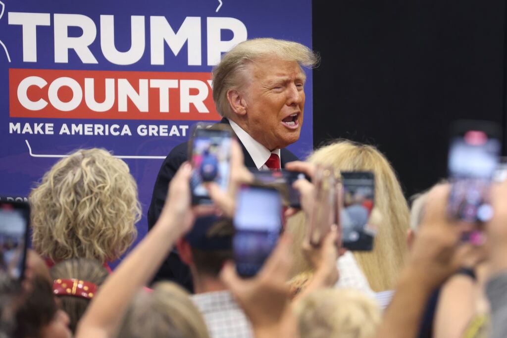 Donald Trump en un evento político en su respaldo en Estados Unidos