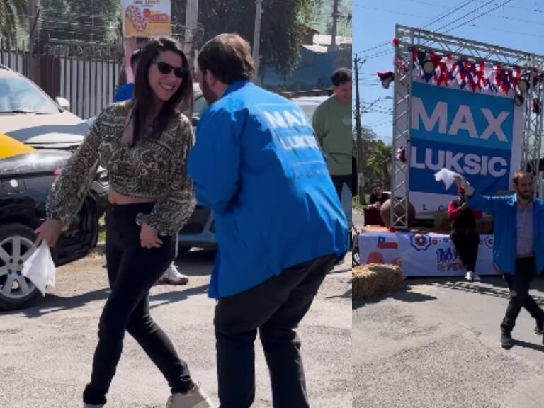 Max Luksic inaugura fonda móvil en Huechuraba: comenzó con pie de cueca junto a Loreto Aravena