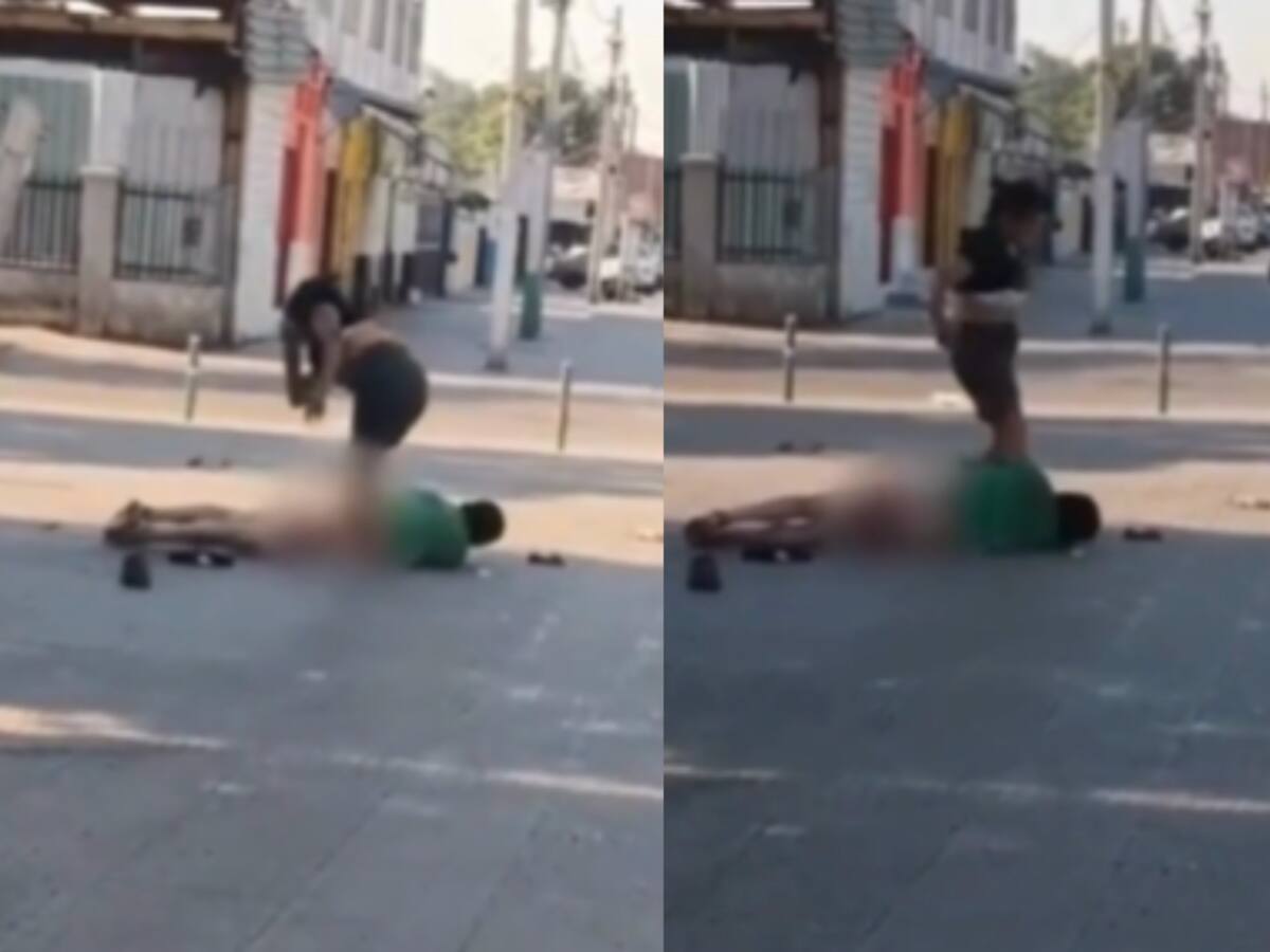 Brutal ataque en plena vía pública: mujer golpea y apuñala a hombre en Estación Central