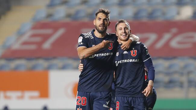 3 de Mayo del 2021/RANCAGUAJoaquín Larrivey(c) anota y celebra su primer gol y el 1 a 0 de Universidad de Chile ,durante el partido valido por la sexta fecha del Campeonato Nacional AFP PlanVital 2021, entre Universidad de Chile vs Santiago Wanderers, disputado en el Estadio El Teniente.
FOTO:FRANCISCO LONGA/AGENCIAUNO