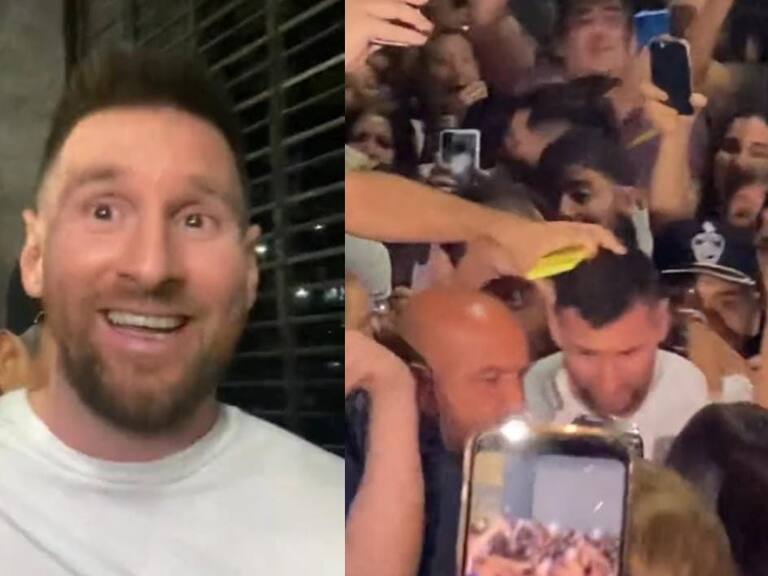 Lionel Messi desató la locura de una multitud de hinchas que lo esperaron afuera de un restaurante en Argentina