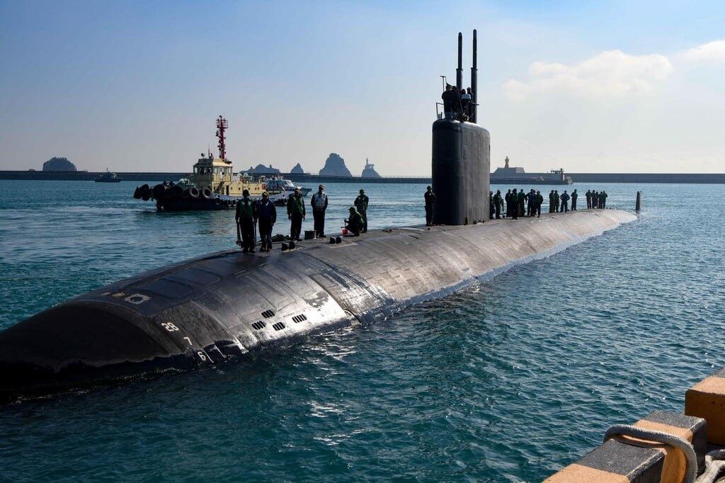 Submarino USS Springfield de EEUU en el puerto de Busan en Corea del Sur