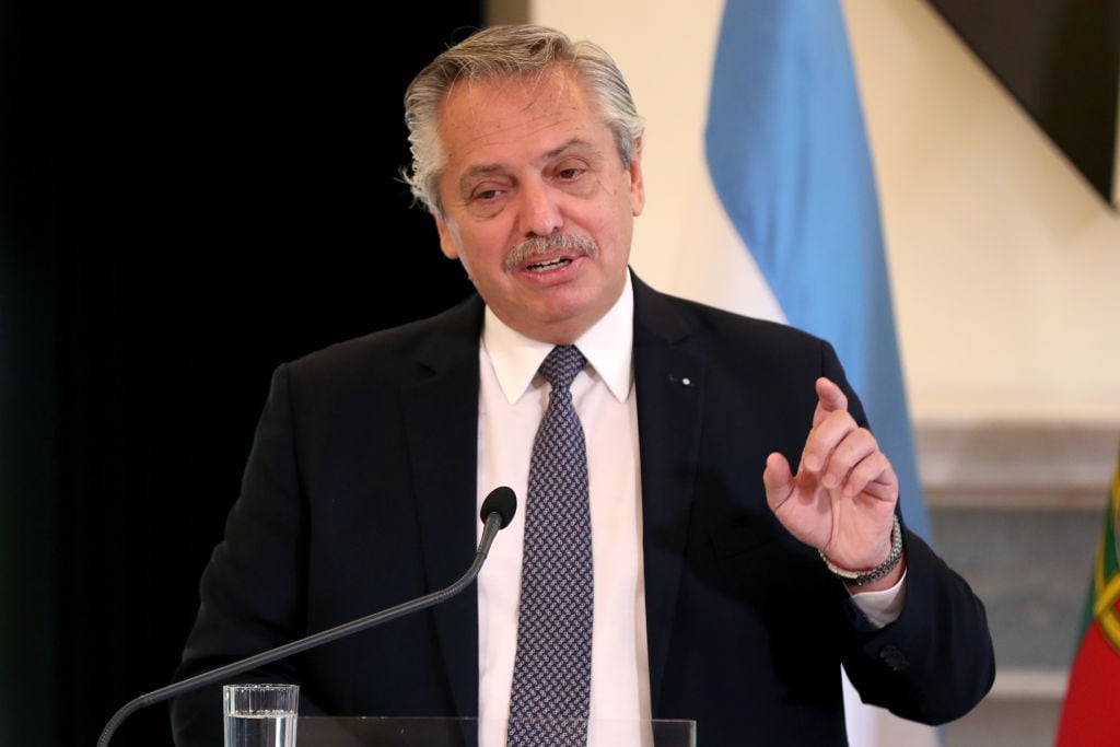 El presidente argentino Alberto Fernández