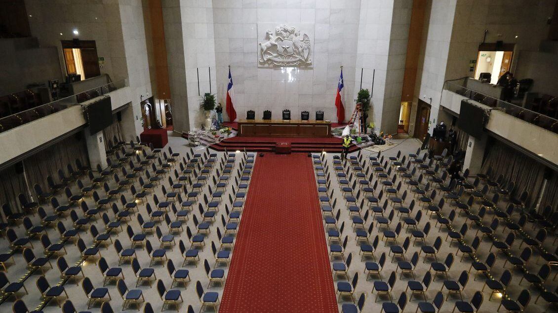 31 DE MAYO DE 2022/VALPARAISOVista general del Salón Plenario del Congreso Nacional, en medio de los preparativos para la Cuenta Pública Presidencial del miércoles 1 de junio próximo.
FOTO: LEONARDO RUBILAR CHANDIA/AGENCIAUNO