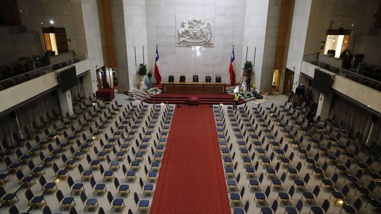 31 DE MAYO DE 2022/VALPARAISOVista general del Salón Plenario del Congreso Nacional, en medio de los preparativos para la Cuenta Pública Presidencial del miércoles 1 de junio próximo.
FOTO: LEONARDO RUBILAR CHANDIA/AGENCIAUNO