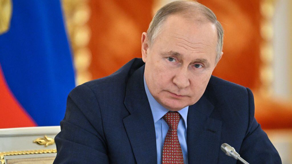 MOSCOW, RUSSIA - FEBRUARY 3, 2022: Russia's President Vladimir Putin meets with members of the Delovaya Rossiya [Business Russia] All-Russian Public Organization at Moscow's Kremlin. Alexei Nikolsky/Russian Presidential Press and Information Office/TASS (Photo by Alexei NikolskyTASS via Getty Images)