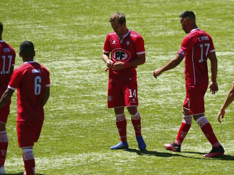 20 DE OCTUBRE DE 2020/VALPARAISOJugadores de Union La Calera, durante el partido valido por la fecha 16 del Campeonato Nacional AFP PlanVital 2020, entre Union La Calera y Huachipato, disputado en el Estadio Nicolas Chahuan Nazar.
FOTO: LEONARDO RUBILAR CHANDIA/AGENCIAUNO