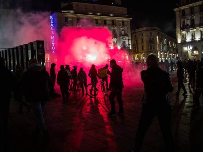 Protestas contra el bloqueo sanitaria en Italia