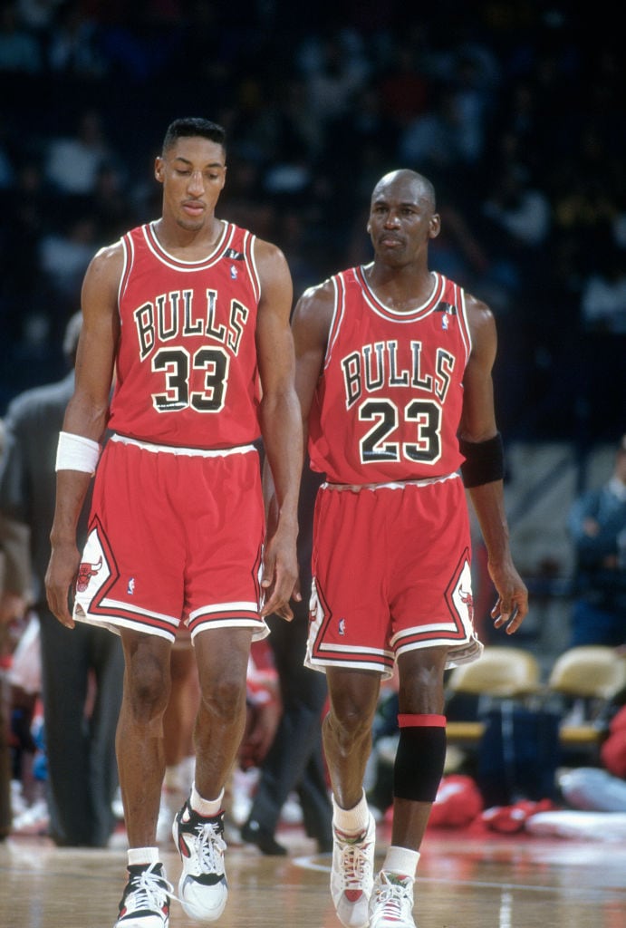Scottie Pippen y Michael Jordan.