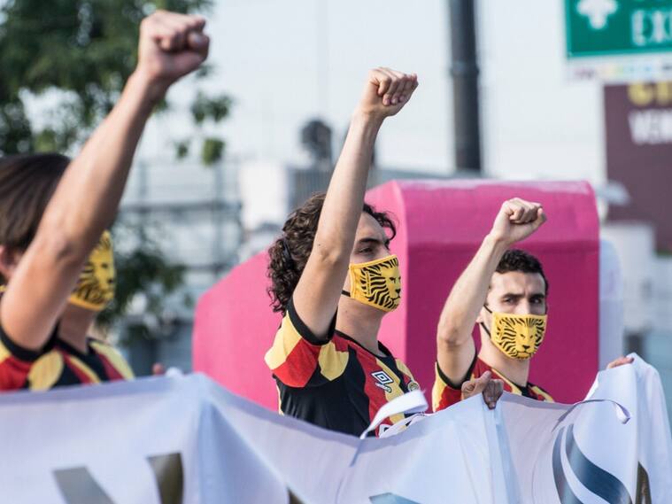Protesta de futbolistas mexicanos