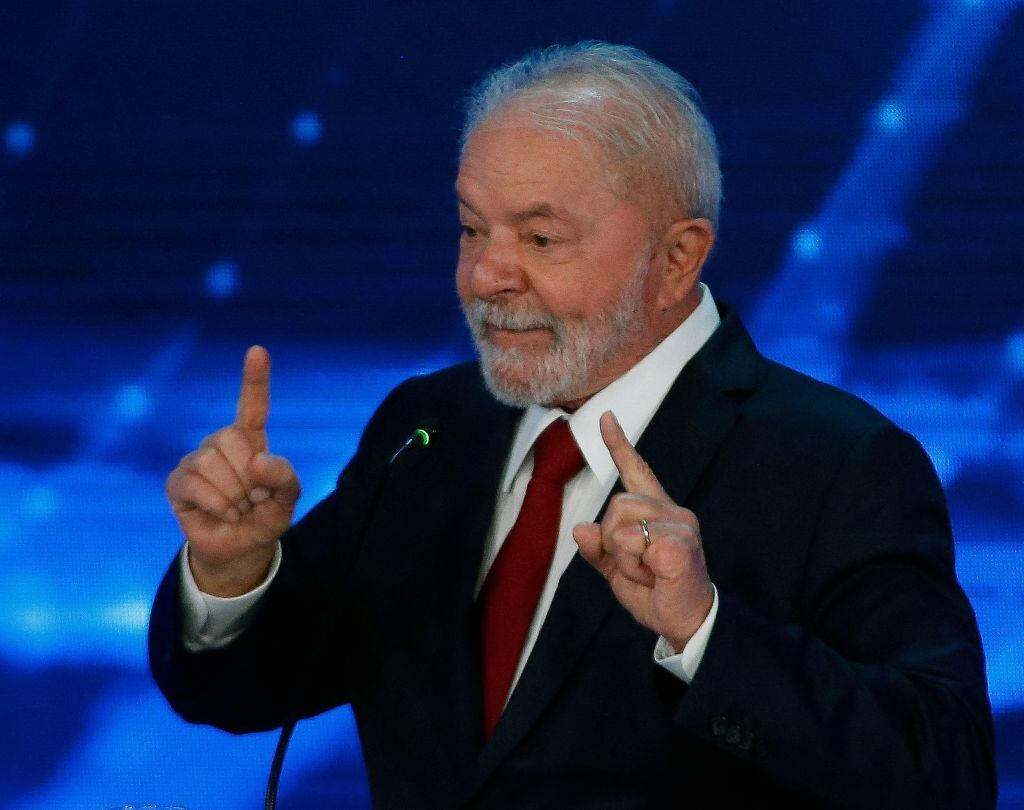 El expresidente y candidato Lula Da Silva en el debate televisivo