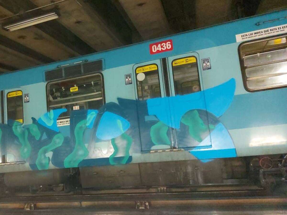 Detuvieron a dos sujetos rayando vagones de Metro en La Florida